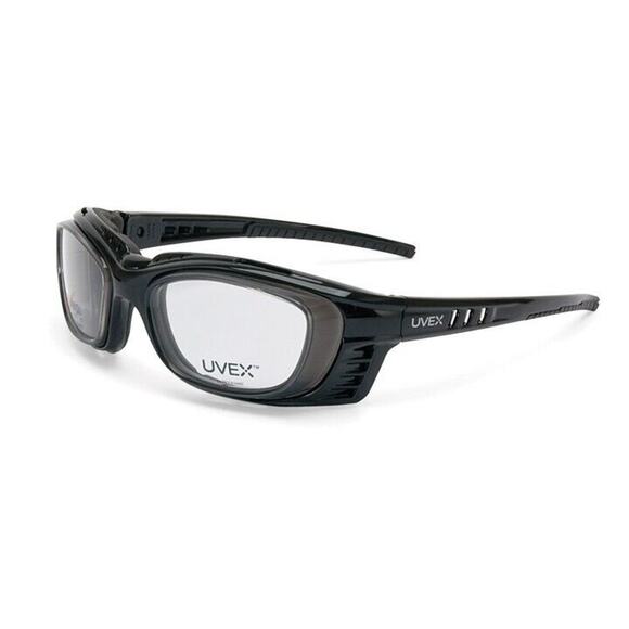 UVEX BY HONEYWELL NYLON SW09R SAFTY TITMUS EYEGLASSES GOGGLE BLACK FRAME - Picture 1 of 16